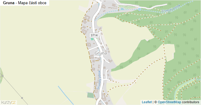 Gruna - mapa části obce