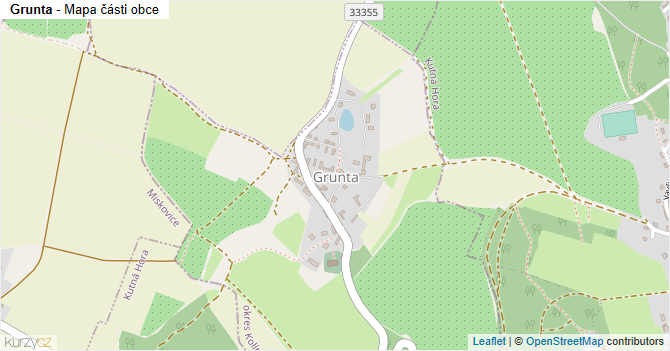 Grunta - mapa části obce