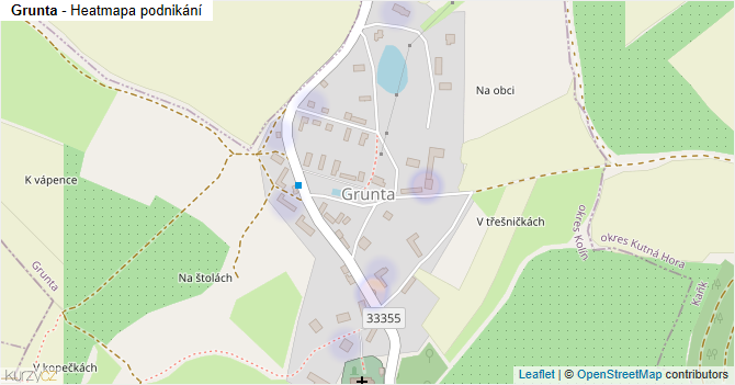 Grunta - mapa podnikání