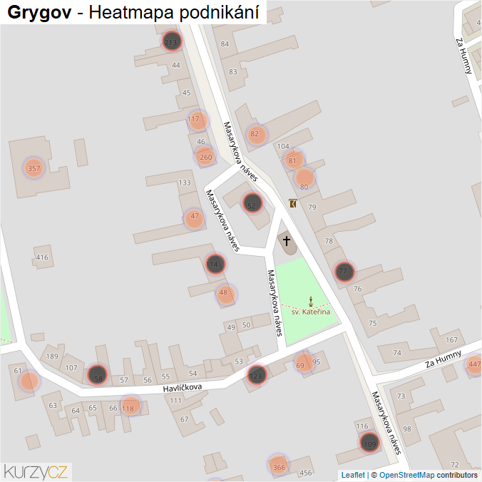 Mapa Grygov - Firmy v obci.