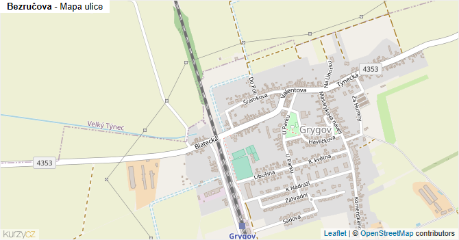 Bezručova - mapa ulice