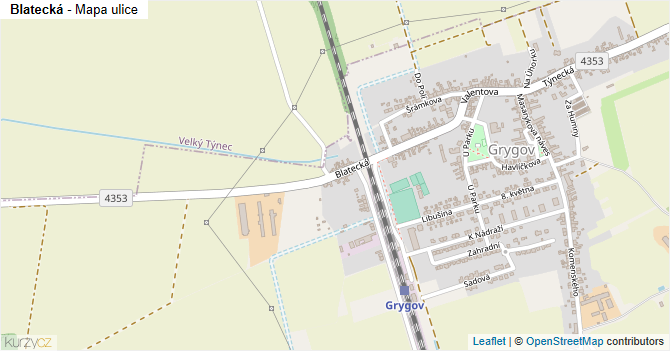 Blatecká - mapa ulice