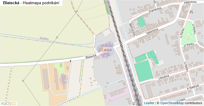 Blatecká - mapa podnikání