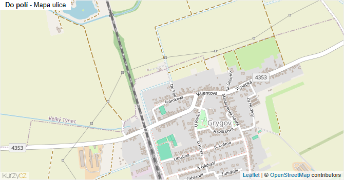 Do polí - mapa ulice