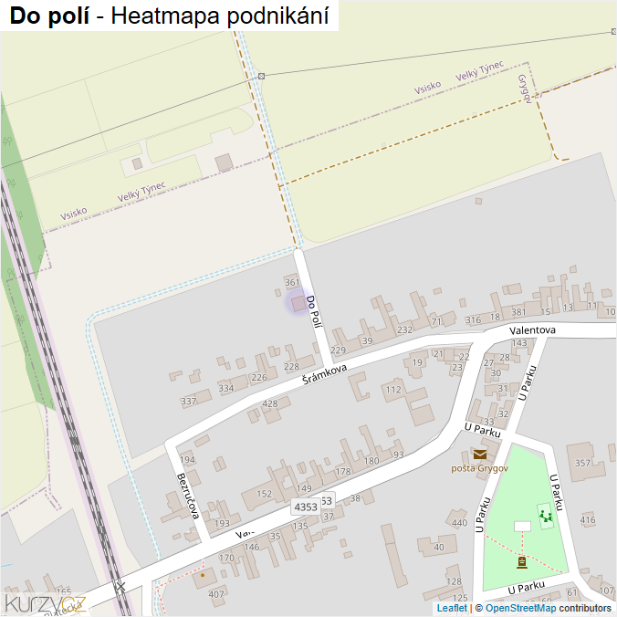Mapa Do polí - Firmy v ulici.