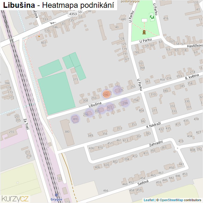 Mapa Libušina - Firmy v ulici.