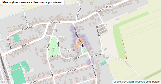 Masarykova náves - mapa podnikání
