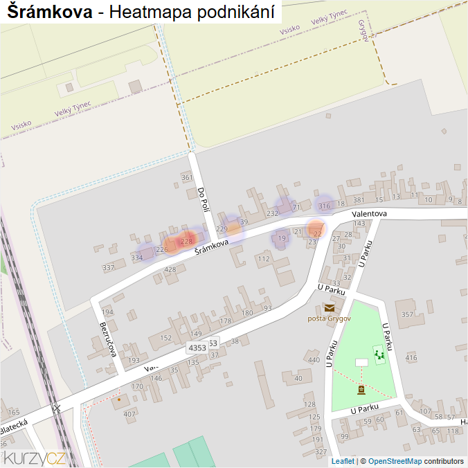 Mapa Šrámkova - Firmy v ulici.