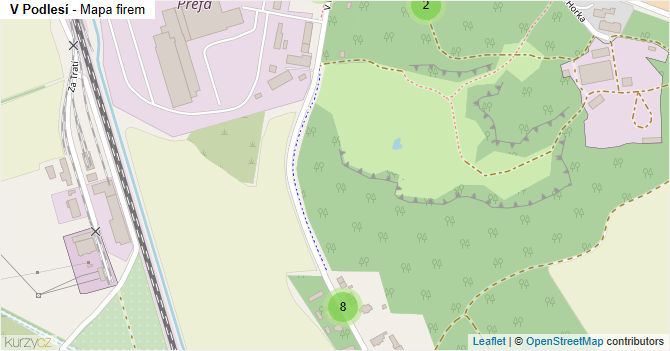 V Podlesí - mapa firem