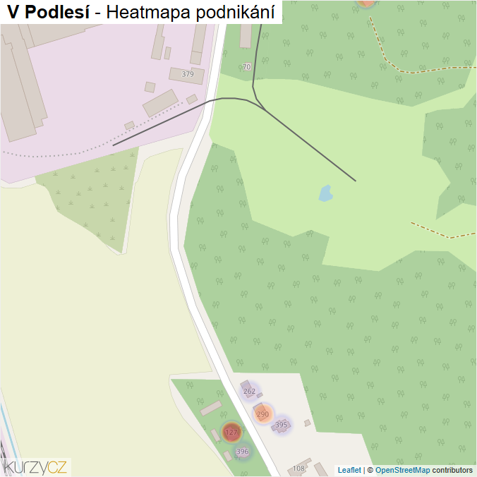 Mapa V Podlesí - Firmy v ulici.
