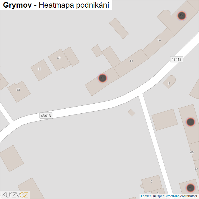 Mapa Grymov - Firmy v obci.