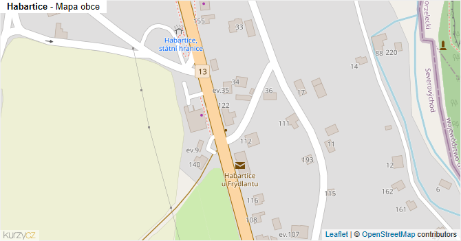 Habartice - mapa obce