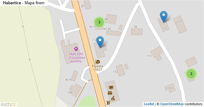 Habartice - mapa firem