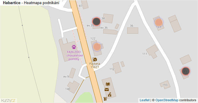 Habartice - mapa podnikání