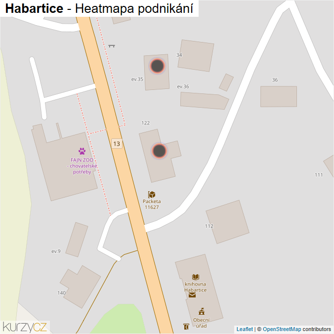 Mapa Habartice - Firmy v obci.