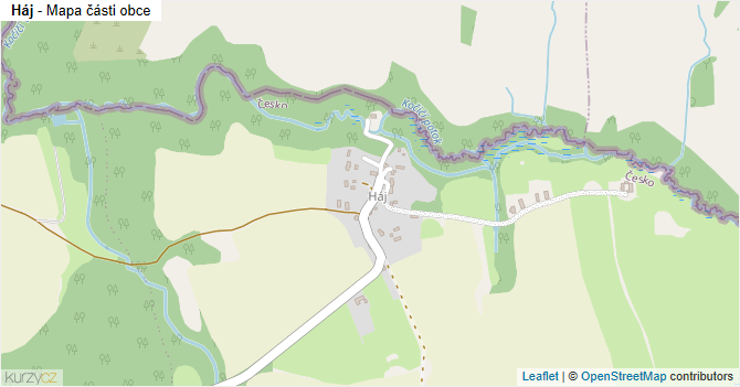 Háj - mapa části obce