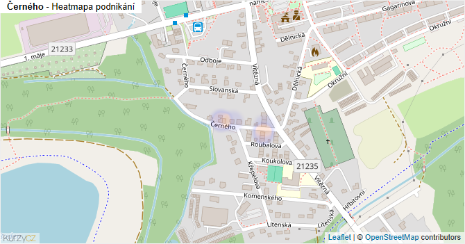 Černého - mapa podnikání