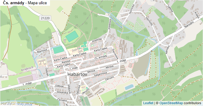 Čs. armády - mapa ulice