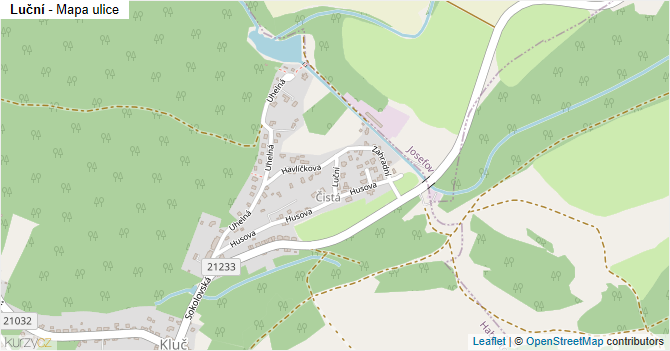 Luční - mapa ulice
