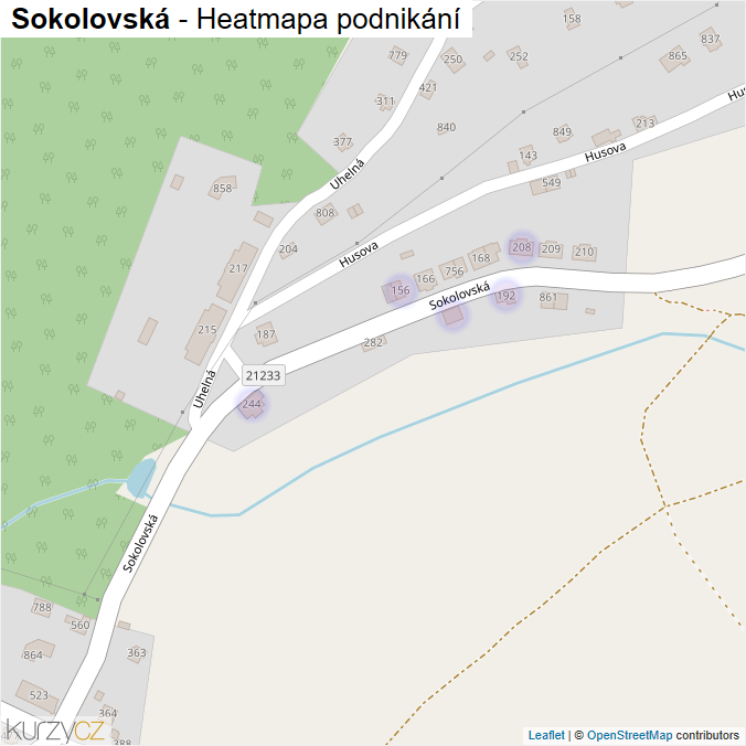 Mapa Sokolovská - Firmy v ulici.
