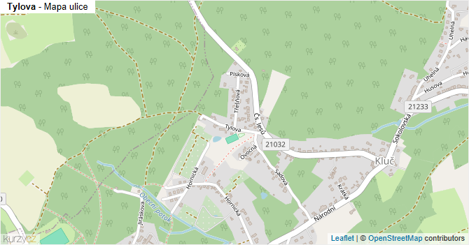 Tylova - mapa ulice