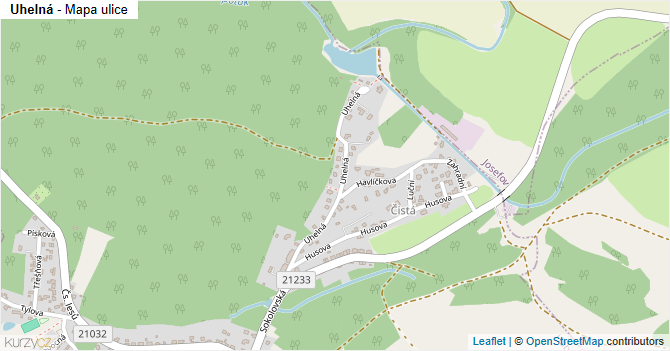 Uhelná - mapa ulice