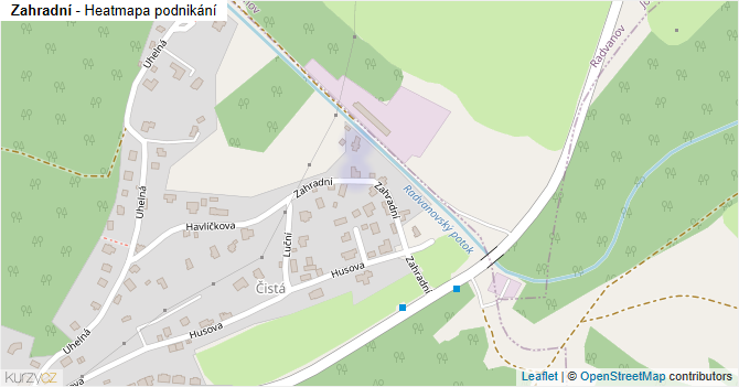 Zahradní - mapa podnikání
