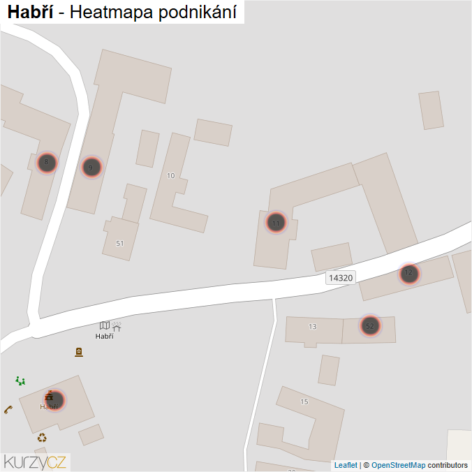 Mapa Habří - Firmy v obci.