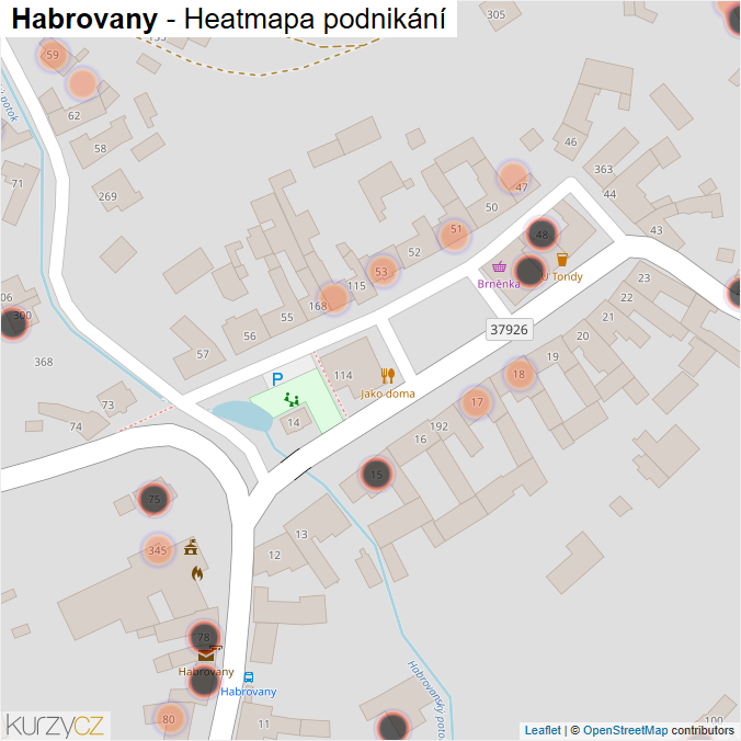 Mapa Habrovany - Firmy v obci.