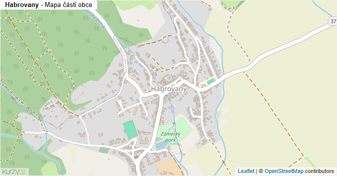 Habrovany - mapa části obce