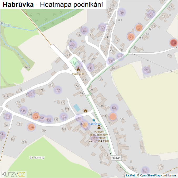 Mapa Habrůvka - Firmy v části obce.