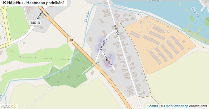 K Háječku - mapa podnikání