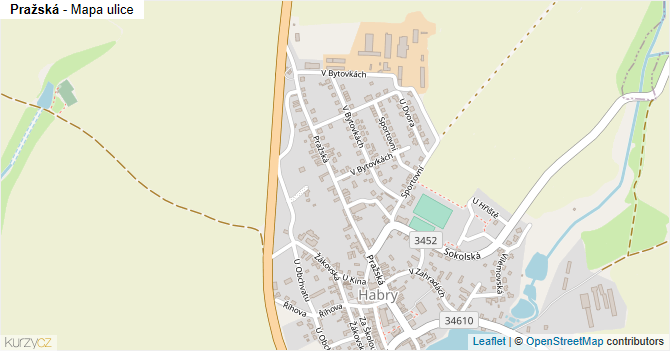 Pražská - mapa ulice
