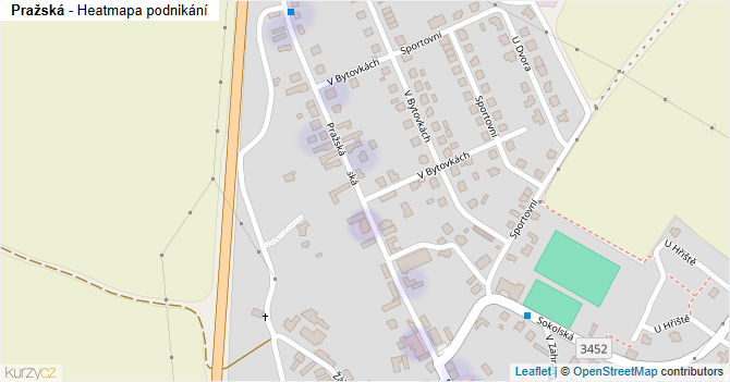 Pražská - mapa podnikání
