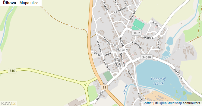 Říhova - mapa ulice