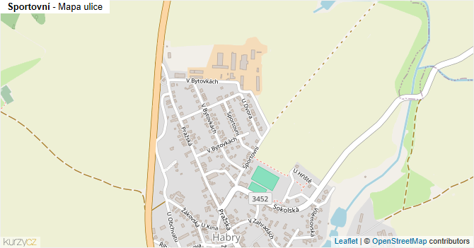 Sportovní - mapa ulice