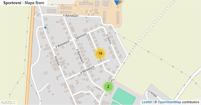 Sportovní - mapa firem