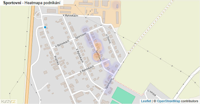 Sportovní - mapa podnikání