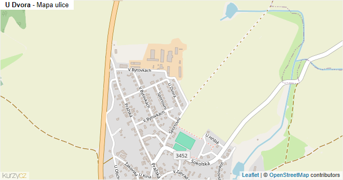 U Dvora - mapa ulice
