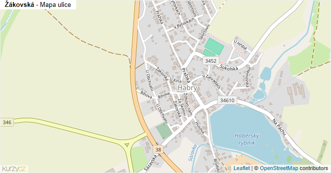 Žákovská - mapa ulice
