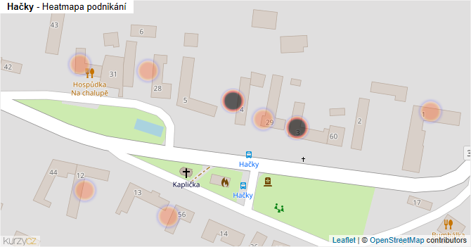 Hačky - mapa podnikání