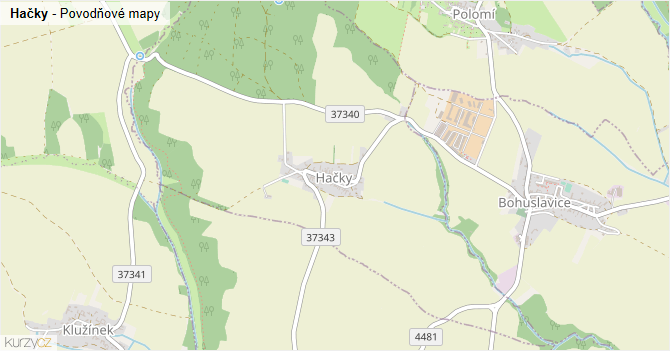 Hačky - záplavové mapy stoleté vody