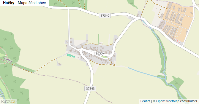 Hačky - mapa části obce