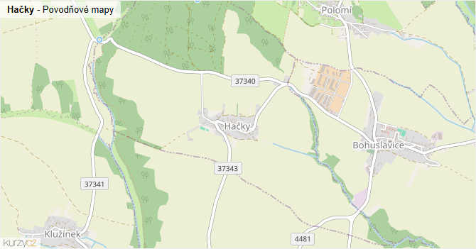 Hačky - záplavové mapy stoleté vody