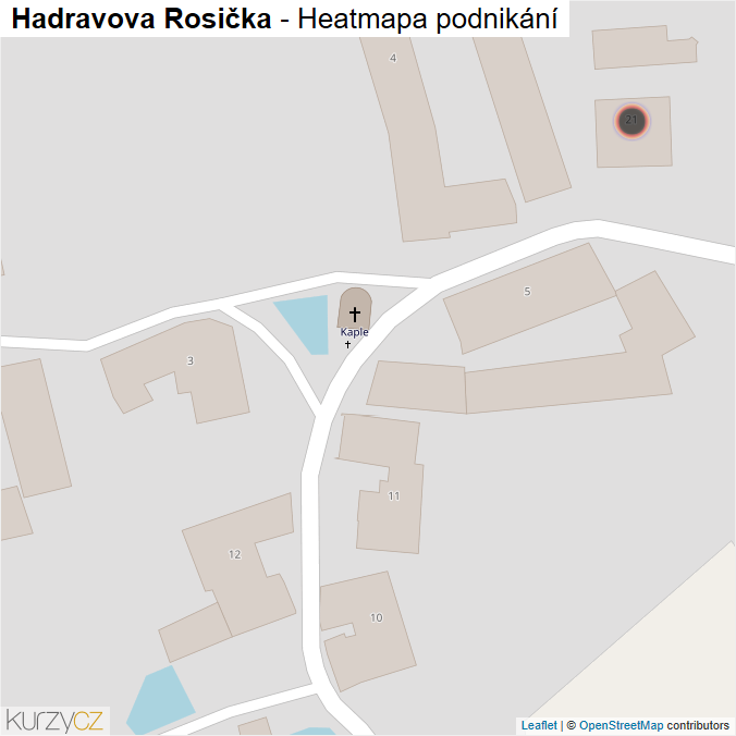 Mapa Hadravova Rosička - Firmy v obci.