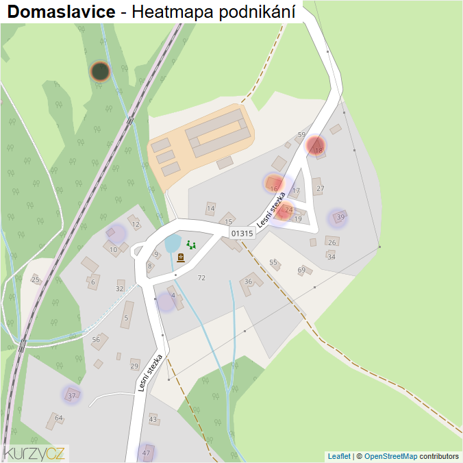 Mapa Domaslavice - Firmy v části obce.
