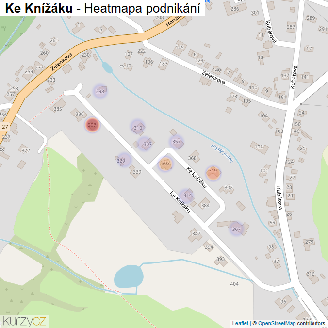 Mapa Ke Knížáku - Firmy v ulici.