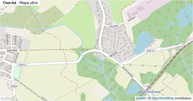 Osecká - mapa ulice