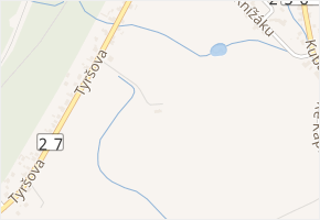 Větrná jáma v obci Háj u Duchcova - mapa ulice