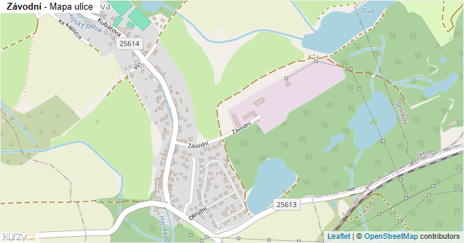 Závodní - mapa ulice